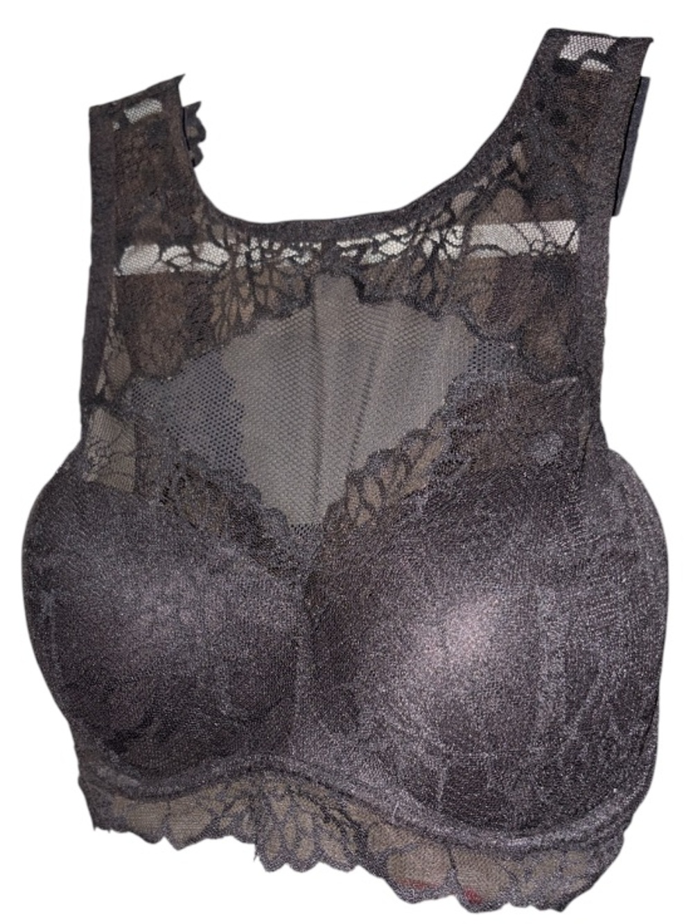Victoria's Secret PINK High Neck Floral Lace Push-Up Bralette in black